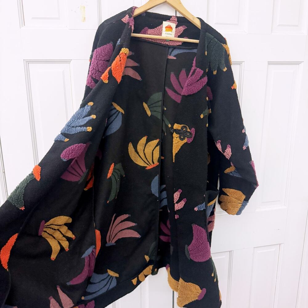 Farm Rio Banangola Fleece Cardigan (Size Medium) - Picture 9 of 12